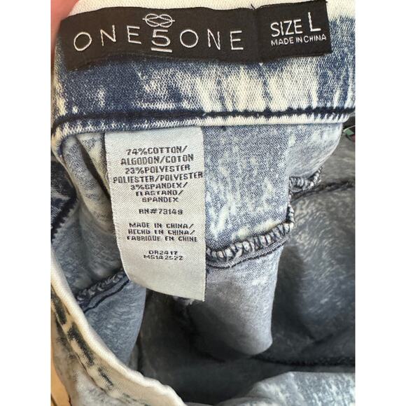 NWT One 5 One Acid Wash Denim 90s Jean Skirt Women's Blue Retro Elastic Waist - Picture 4 of 4